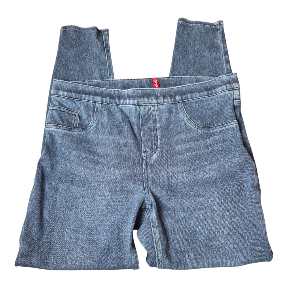 Spanx Women's L Style 20018R Pull On Skinny Jeans Blue Stretch Denim Shaping‎
